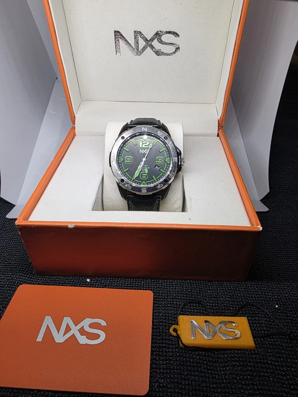 NXS Black Watch with Green Accents